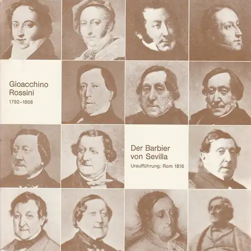 Niedersächsische Staatstheater Hannover, Hans-Peter Lehmann, Hans Jürgen Liedtke: Programmheft Gioacchino Rossini DER BARBIER VON SEVILLA 27. Januar 1982 Opernhaus. 