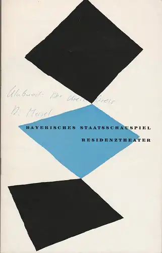 Bayerisches Staatsschauspiel, Helmut Henrichs, Walter Haug: Programmheft Klabund DER KREIDEKREIS Premiere 19. März 1960 Residenztheater Spielzeit 1959 / 60 Heft 6. 