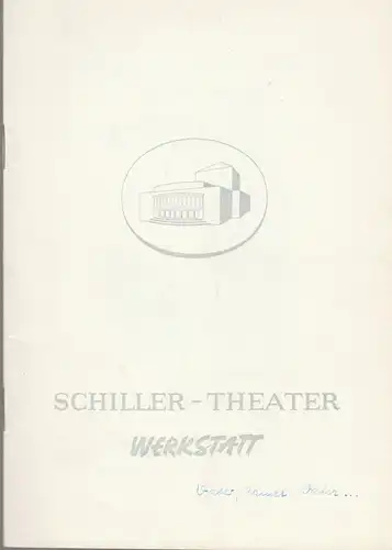 Schiller-Theater Werkstatt, Berlin, Boleslaw Barlog, Albert Beßler: Programmheft Arthur L. Kopit OH VATER, ARMER VATER, MUTTER HING DICH IN DEN SCHRANK, UND ICH BIN GANZ KRANK Spielzeit 1964 / 65 Heft 128. 