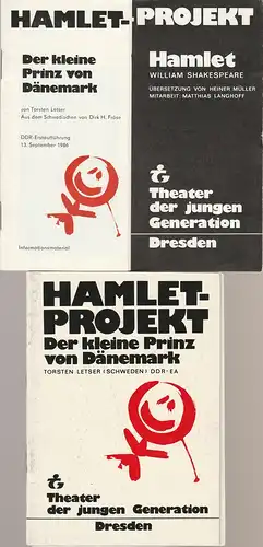 Theater der Jungen Generation, Gunild Lattmann, Doris Kepper, Manuel Schöbel, Axel Richter: Programmheft Hamlet Projekt. Spielzeit 1986 / 87 Heft Nr. 1 und 2. 