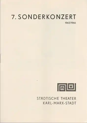 Städtische Theater Karl-Marx-Stadt, Ulf Keyn: Programmheft 7. Sonderkonzert Spielzeit 1965 / 66. 