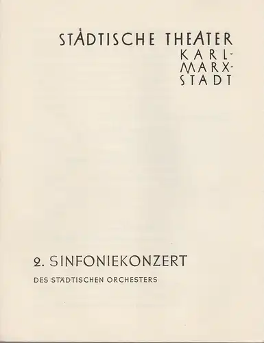 Städtische Theater Karl-Marx-Stadt, Paul Herbert Freyer: Programmheft 2. Sinfoniekonzert 22. Oktober 1959 Spielzeit 1959 / 60. 