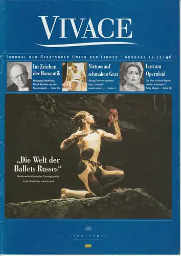 Staatsoper Unter den Linden, Daniel Barenboim, Georg Quander, Hagmut Brockmann: VIVACE Journal der Staatsoper unter den Linden Ausgabe 11 - 12 / 96. 