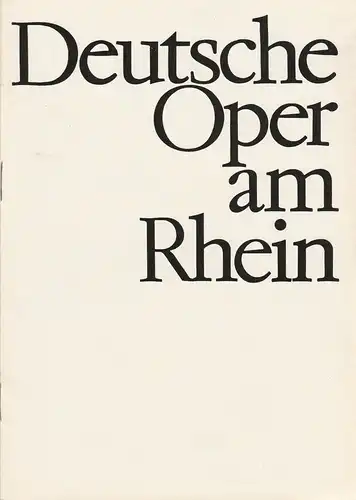 Deutsche Oper am Rhein-Theatergemeinschaft Düsseldorf-Duisburg, Grischa Barfuss, Rolf Trouwborst, Ilka Kügler, Elfi Hess ( Fotos ): Programmheft Wolfgang Amadeus Mozart DON GIOVANNI 13. Dezember 1968 Spielzeit 1968 / 69. 