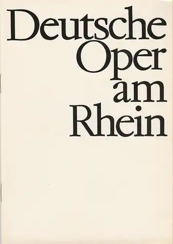 Deutsche Oper am Rhein-Theatergemeinschaft Düsseldorf-Duisburg, Grischa Barfuss, Rolf Trouwborst, Manfred von Stein: Programmheft Richard Wagner DAS RHEINGOLD 14. März 1968 Spielzeit 1967 / 68. 