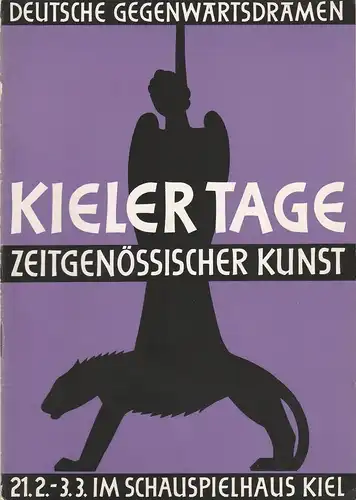 Landeskulturverband Schleswig-Holstein e. V. , HANS Niederauer, Heinrich Arpe: Programmheft KIELER TAGE ZEITGENÖSSISCHER KUNST vom 21. Februar bis zum 3. März 1959 im Schauspielhaus Kiel. 