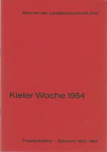 Bühnen der Landeshauptstadt Kiel, Joachim Klaiber, Hanns Menninger, Peter-Jürgen Gudd: Programmheft Gotthold Ephraim Lessing MINNA VON BARNHELM 23. Juni 1964 Stadttheater Spielzeit 1963 / 64. 