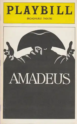 Playbill, Broadhurst Theatre: Programmheft Peter Shaffer AMADEUS January 1981. 
