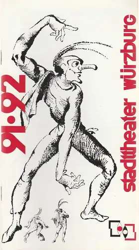 Stadttheater Würzburg, Tebbe Harms Kleen, Bettina Auer, Karina Zimmermann: Programmheft SPIELZEITHEFT Stadttheater Würzburg 1991 / 1992. 