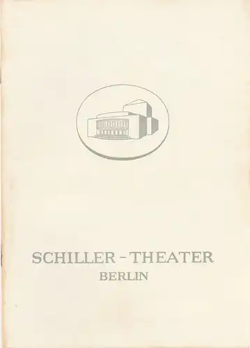 Schiller-Theater, Boleslaw Barlog, Albert Beßler: Programmheft Friedrich Schiller DIE RÄUBER Spielzeit 1959 / 60 Heft 80. 