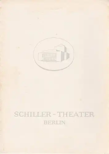 Schiller-Theater, Boleslaw Barlog, Albert Beßler: Programmheft Johann Wolfgang Goethe EGMONT Spielzeit 1960 / 61 Heft 96. 