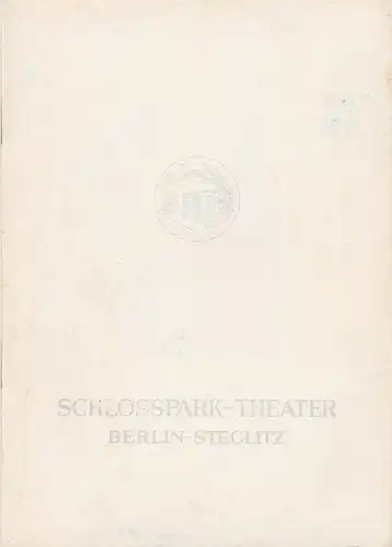 Schloßpark-Theater, Boleslaw Barlog, Albert Beßler: Programmheft Felicien Marceau DER NERZ Spielzeit 1959 / 60 Heft 89. 