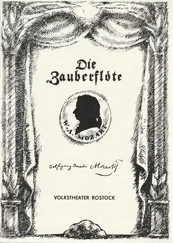 Volkstheater Rostock DDR, Ekkehard Prophet, Stephanie Koch: Programmheft Wolfgang Amadeus Mozart DIE ZAUBERFLÖTE Premiere 5. September 1987 Spielzeit 1987 / 88. 