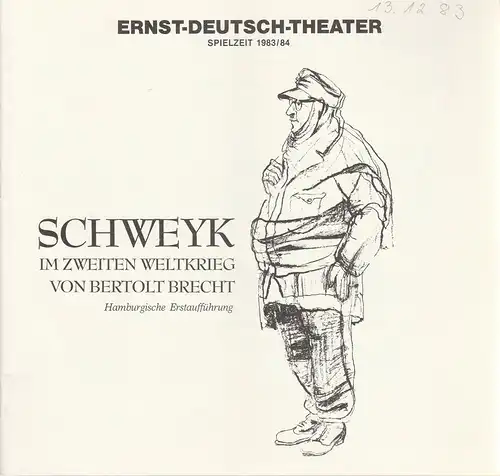 Ernst Deutsch Theater, Friedrich Schütter, Wolfgang Borchert, Hans Peter Kurr, Jürgen Apel, Bernd Schöttke, Christine Böer, Jutta Ungelenk Stamp ( Probenfotos ): Programmheft Bertolt Brecht.. 