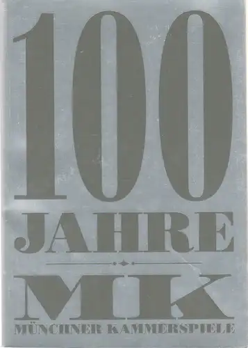 Münchner Kammerspiele, Johan Simons, LSD: Programmheft 100 Jahre MK Münchner Kammerspiele 2012 / 13 Spielzeitheft. 