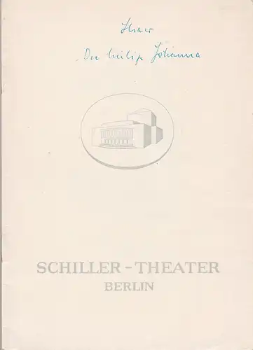 Schiller-Theater, Boleslaw Barlog, Albert Beßler: Programmheft Bernard Shaw DIE HEILIGE JOHANNA Spielzeit 1961 / 62 Heft 120. 