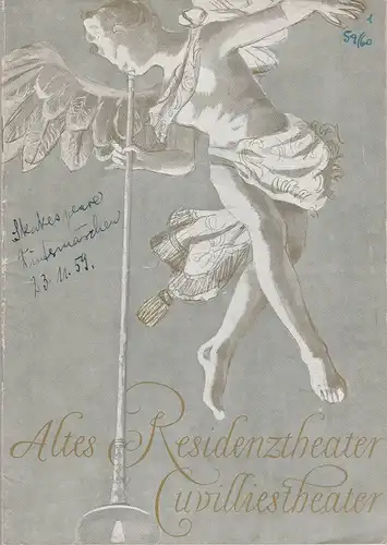 Bayerisches Staatsschauspiel, Helmut Henrichs, Walter Haug: Programmheft William Shakespeare DAS WINTERMÄRCHEN Premiere 31. Oktober 1959 Altes Residenztheater (Cuvillies-Theater) Spielzeit 1959 / 60 Heft 1. 