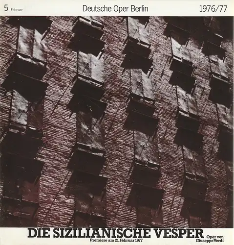 Deutsche Oper Berlin, Siegfried Palm: Deutsche Oper Berlin Spielzeit 1976 / 77 Heft 5 Februar. 