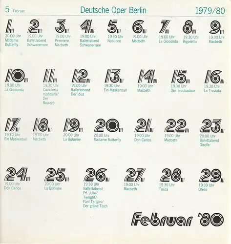 Deutsche Oper Berlin, Siegfried Palm, Karl Dietrich Gräwe: Deutsche Oper Berlin Spielzeit 1979 / 80 Heft 5 Februar Macbeth. 