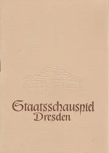 Staatsschauspiel Dresden, Heinrich Allmeroth, Heinz Pietzsch: Programmheft William Shakespeare HAMLET Spielzeit 1957 / 58 Heft 3. 
