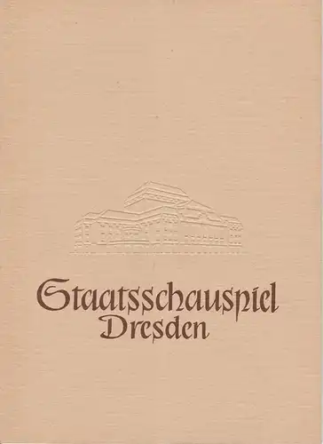 Staatsschauspiel Dresden, Heinrich Allmeroth, Heinz Pietzsch: Programmheft Uraufführung Hans Lucke DER KELLER 8. September 1957 Kleines Haus Spielzeit 1957 / 58. 