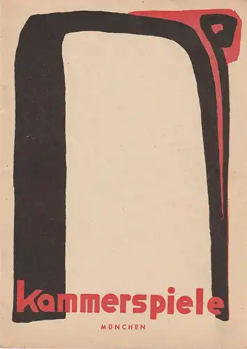 Kammerspiele München, Werner Bergold, Grete Eckert, Hildegard Steinmetz: Programmheft Kammerspiele München Spielzeit 1950 / 51 Heft 1. 
