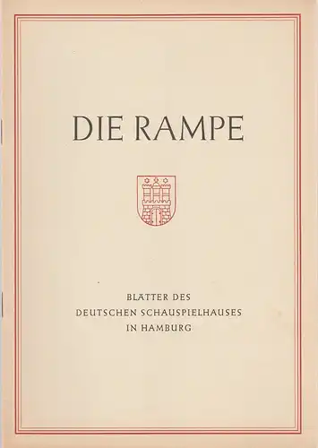 Deutsches Schauspielhaus Hamburg, Albert Lippert, Ludwig Benninghoff: Programmheft William Shakespeare ROMEO UND JULIA Die Rampe Spielzeit 1953 / 54 Heft 1. 