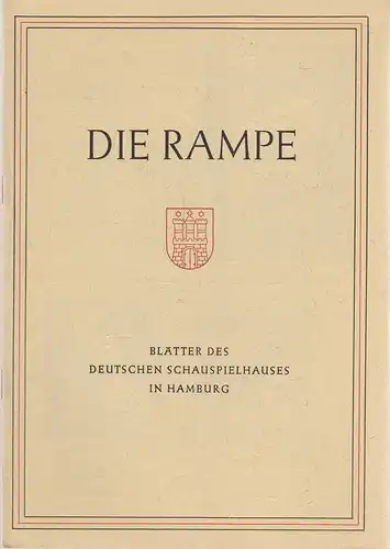 Deutsches Schauspielhaus Hamburg, Albert Lippert, Ludwig Benninghoff: Programmheft William Shakespeare MACBETH Die Rampe Spielzeit 1953 / 54 Heft 4. 