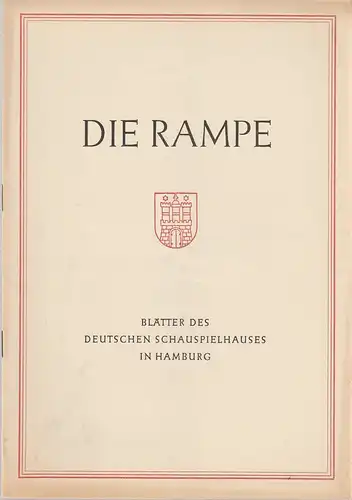 Deutsches Schauspielhaus Hamburg, Albert Lippert, Ludwig Benninghoff: Programmheft Anton Tschechow DER KIRSCHGARTEN Die Rampe Spielzeit 1954 / 55 Heft 17. 
