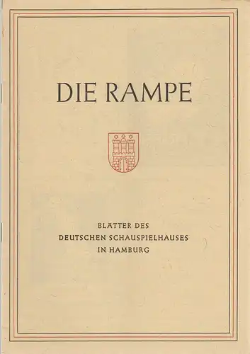 Deutsches Schauspielhaus Hamburg, Albert Lippert, Ludwig Benninghoff: Programmheft Georg Kaiser NAPOLEON IN NEW ORLEANS Die Rampe Spielzeit 1952 / 53 Heft 12. 