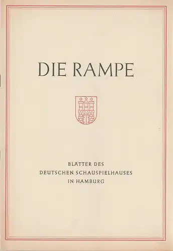 Deutsches Schauspielhaus Hamburg, Albert Lippert, Ludwig Benninghoff: Programmheft Ludwig Thoma MORAL Die Rampe ca. 1955. 