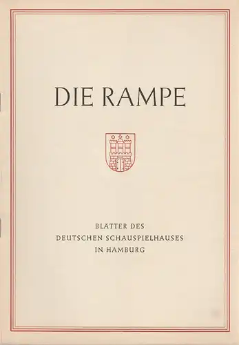 Deutsches Schauspielhaus Hamburg, Albert Lippert, Ludwig Benninghoff: Programmheft August Strindberg SCHWANENWEISS Die Rampe Spielzeit 1953 / 54 Heft 3. 