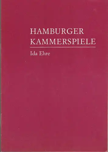 Hamburger Kammerspiele, Ida Ehre, Jan Aust, du Vinage ( Probenfotos ): Programmheft Eugene O'Neill EIN MOND FÜR DIE BELADENEN Premiere 10. Januar 1978 Spielzeit 1977 / 78 Heft 5. 