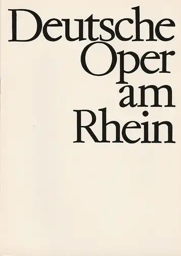 Deutsche Oper am Rhein, Grischa Barfuss, Rolf Trouwborst, Manfred vom Stein Albert Deubel: Programmheft Albert Lortzing DER WILDSCHÜTZ Premiere 24. September 1966 Spielzeit 1966 / 67. 