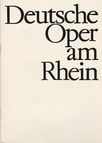 Deutsche Oper am Rhein, Theatergemeinschaft Düsseldorf - Duisburg, Grischa Barfuss, Rolf Trouwborst, Manfred von Stein: Programmheft Wolfgang Amadeus Mozart DON GIOVANNI Premiere 13. September 1966 Spielzeit 1966 / 67. 