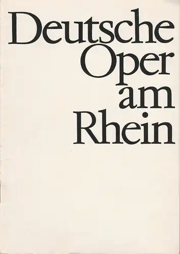 Deutsche Oper am Rhein-Theatergemeinschaft Düsseldorf Duisburg, Grischa Barfuss, Rolf Trouwborst, Manfred von Stein: Programmheft Giuseppe Verdi RIGOLETTO Spielzeit 1966 / 67. 