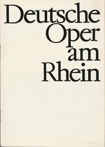 Deutsche Oper am Rhein-Theatergemeinschaft Düsseldorf Duisburg, Grischa Barfuss, Rolf Trouwborst, Ilka Krügler: Programmheft Leos Janacek DAS SCHLAUE FÜCHSLEIN Premiere 14. Mai 1972 Spielzeit 1971 / 72. 