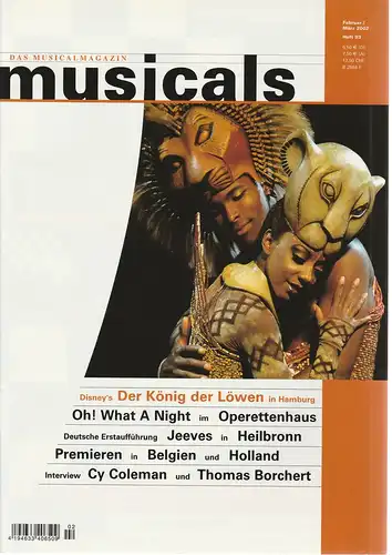 Klaus-Dieter Kräft, Gerhard Knopf: musicals Das Musicalmagazin Februar / März 2002 Heft 93. 