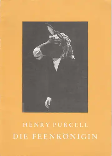 Hessisches Staatstheater Wiesbaden, Christoph Groszer, Peter Schütze: Programmheft Henry Purcell DIE FEENKÖNIGIN Spielzeit 1979 / 80 Heft 11. 