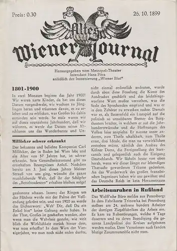 Metropoltheater Dramaturgie, Hans Pitra, Hermann Kaubisch: Programmheft Johann Strauß WIENER BLUT 1955 Altes Wiener Journal. 