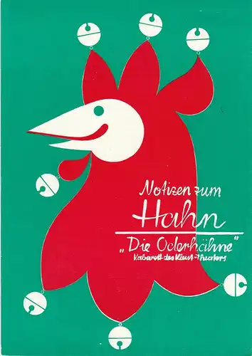 Kleist-Theater Frankfurt ( Oder ), Günter Klingner, Alfons Linnhofer, Helmut Pock: Programmheft Kabarett Die Oderhähne NOTIZEN ZUM HAHN Spielzeit 1978 / 79 Heft 1. 
