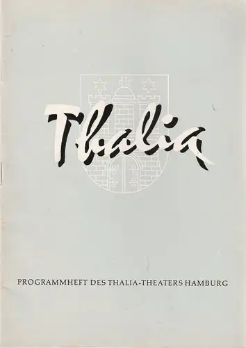 Thalia Theater Hamburg, Willy Maertens, Albert Dambek, Conrad  Kayser, Rosemarie Pierer ( Szenenfotos ): Programmheft William Douglas Home EIN MANN FÜR JENNY 10. Oktober 1957 114. Spielzeit 1957 / 58 Heft 3. 