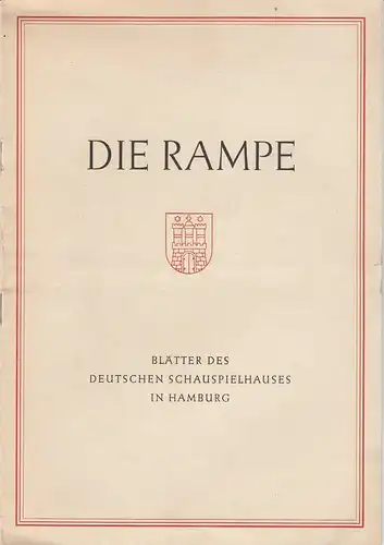 Deutsches Schauspielhaus in Hamburg, Albert Lippert, Ludwig Benninghoff: Programmheft Johannes von Guenther DER KREIDEKREIS Die Rampe Spielzeit 1953 / 54 Heft 3. 