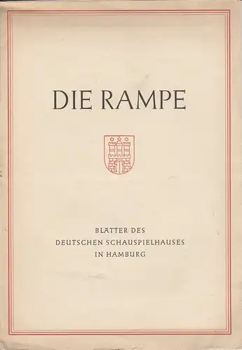 Deutsches Schauspielhaus in Hamburg, Albert Lippert, Ludwig Benninghoff: Programmheft Heinrich von Kleist DER ZERBROCHENE KRUG Die Rampe Spielzeit 1953 / 54 Heft 5 (zerbrochne). 
