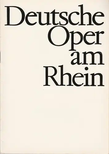 Deutsche Oper am Rhein-Theatergemeinschaft Düsseldorf-Duisburg, Grischa Barfuß, Rolf Trouwborst: Programmheft Giuseppe Verdi NABUCCO 24. Mai 1966 Spielzeit 1965 / 66 Heft XI. 