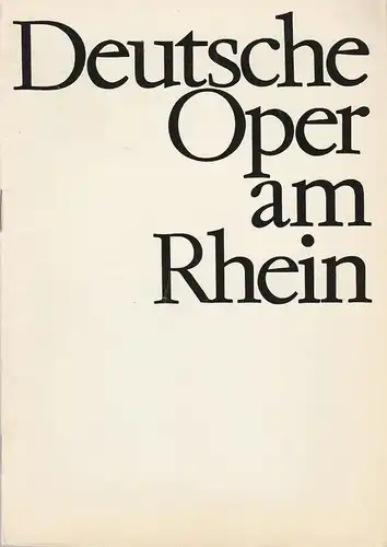 Deutsche Oper am Rhein-Theatergemeinschaft Düsseldorf-Duisburg, Grischa Barfuß, Rolf Trouwborst, Ilka Kügler: Programmheft Ludwig van Beethoven FIDELIO 1. Februar 1972 Spielzeit 1971 / 72 Heft I. 