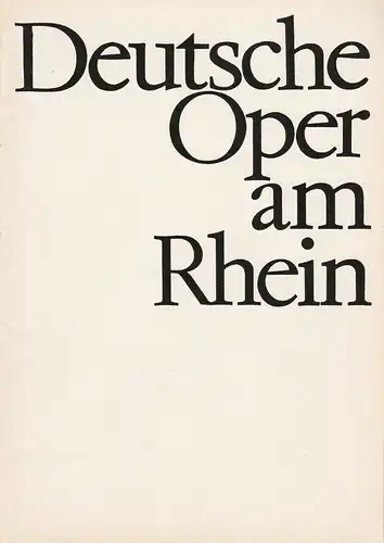 Deutsche Oper am Rhein-Theatergemeinschaft Düsseldorf-Duisburg, Grischa Barfuß, Rolf Trouwborst, Manfred vom Stein, Elfi Hess (Fotos): Programmheft Franz Lehar DIE LUSTIGE WITWE Wiederaufnahme 30. Oktober 1966 Spielzeit 1966 / 67 Heft V. 