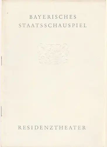 Bayerisches Staatsschauspiel, Helmut Henrichs, Dieter Hackemann, Rudolf Berz (Fotos): Programmheft Ludwig Thoma DREI EINAKTER Premiere 30. Dezember 1966 Residenztheater Spielzeit 1966 / 67 Heft 6. 