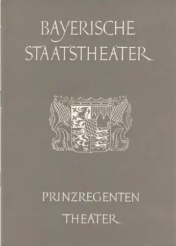 Bayerische Staatstheater, Rudolf Hartmann, Hermann Frieß, Herbert List, Emil Preetorius: Programmheft Wolfgang Amadeus Mozart DON GIOVANNI 1. Februar 1963 Prinzregenten Theater Spielzeit 1962 / 63 Heft 4. 