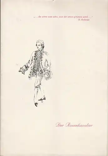 Das Meininger Theater, Alexander Reuter, Gottfried Fischborn, Wolfgang Gubisch, Hanns Jochen Genzel, Rudolf Krumm: Programmheft Richard Strauss DER ROSENKAVALIER Premiere 20. April 1961 Spielzeit 1960 / 61 Heft 28. 